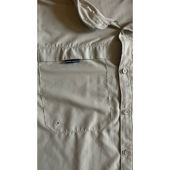 Under Armour Heatgear Shirt Mens Size XL Loose Fit Long Sleeve beige Long Sleeve - Picture 2 of 8